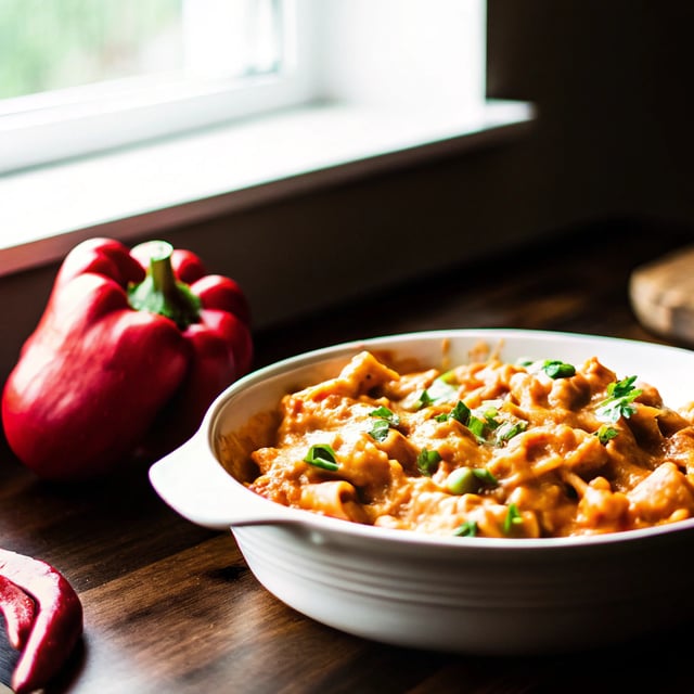 Creamy Garlic Roasted Red Pepper Pasta