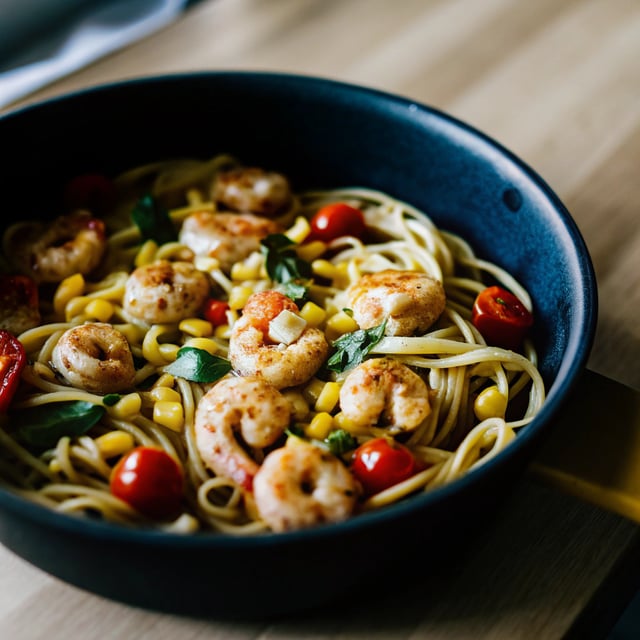 Creamy Shrimp Pasta with Corn and Tomatoes