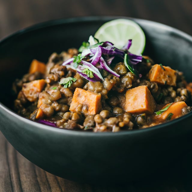 Creamy Thai Sweet Potatoes and Lentils