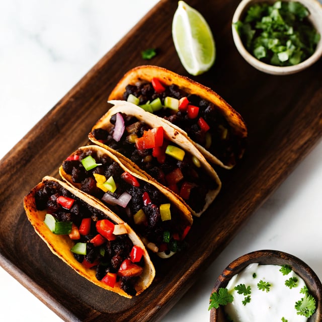 Crispy Black Bean Tacos with Cilantro Lime Sauce