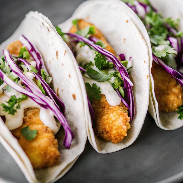 Crispy Fish Tacos with Jalapeño Sauce