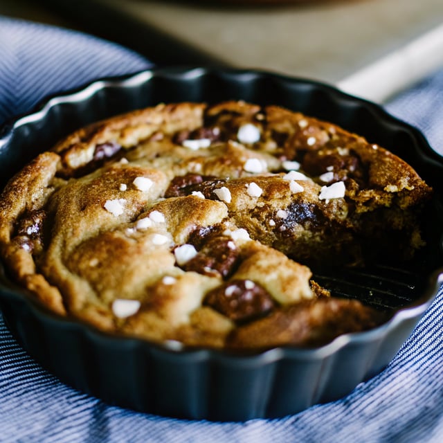 Deep Dish Chocolate Chip Cookie with Caramel and Sea Salt