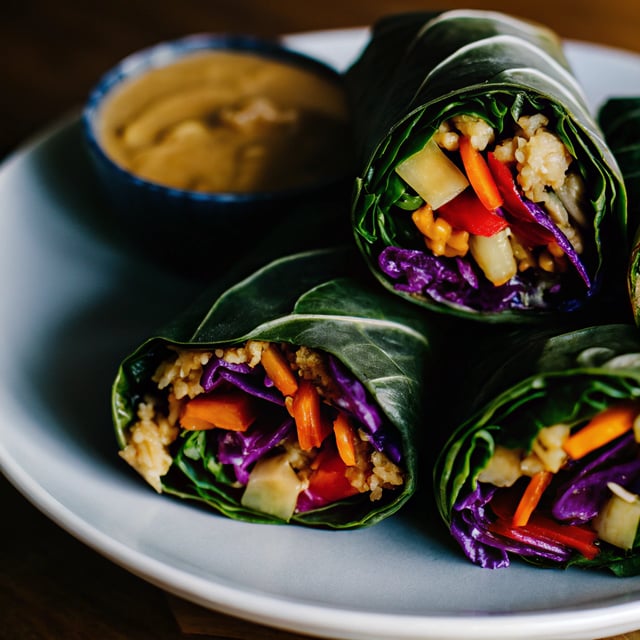 Detox Rainbow Roll-Ups with Peanut Sauce