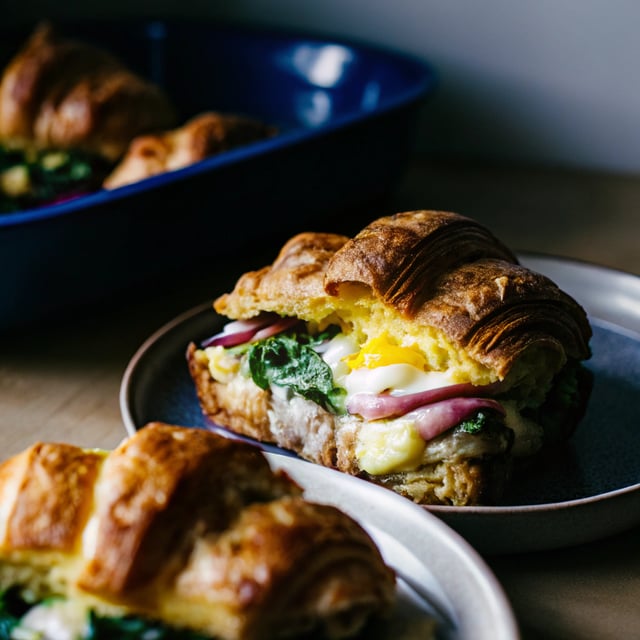 Egg and Croissant Brunch Bake