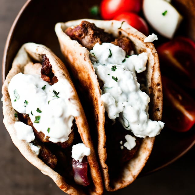 Everything Greek Pork Pitas