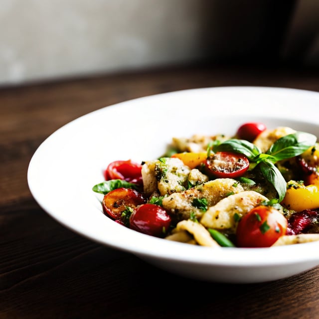 Farmers’ Market Pasta with Walnut Pesto