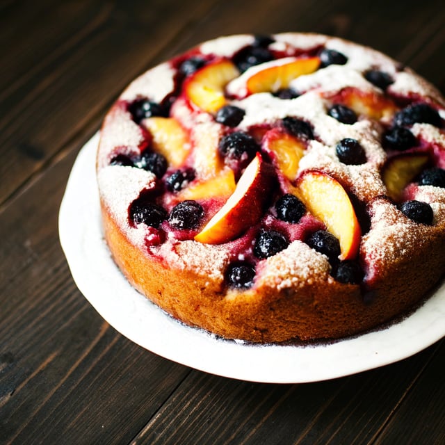 Fresh Blueberry Peach Cake