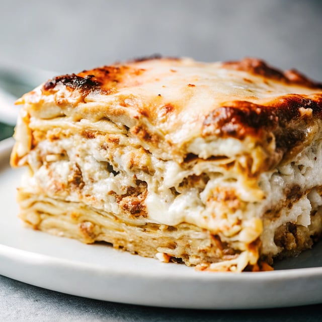 Garlic Parmesan Chicken Lasagna Bake