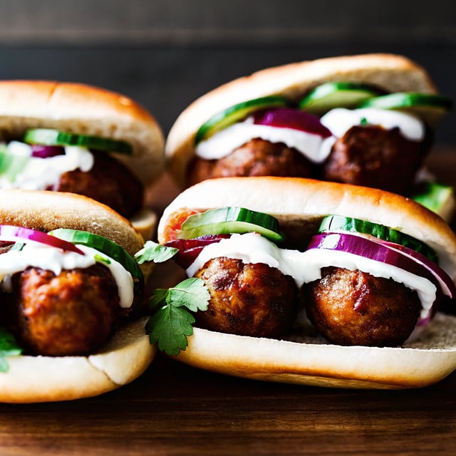 Ginger Chicken Meatball Sandos