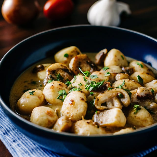 Gnocchi with Creamy Mushroom Sauce