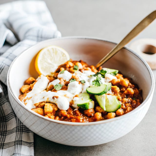 Harissa Chickpeas with Whipped Feta