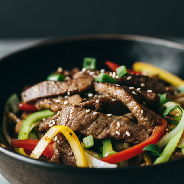 Korean BBQ Steak Bowls with Spicy Sesame Dressing