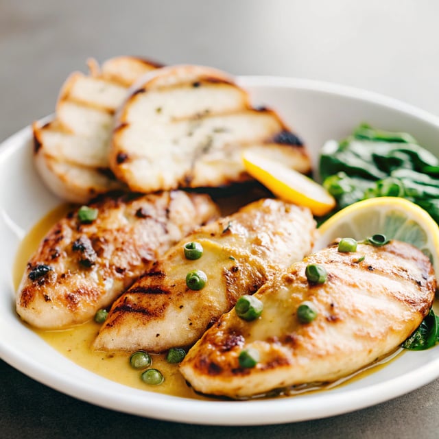 Lemon Chicken Piccata with Grilled Bread
