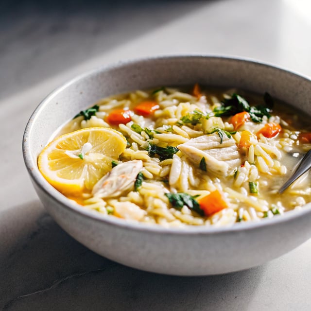 Lemon Chicken Soup with Orzo