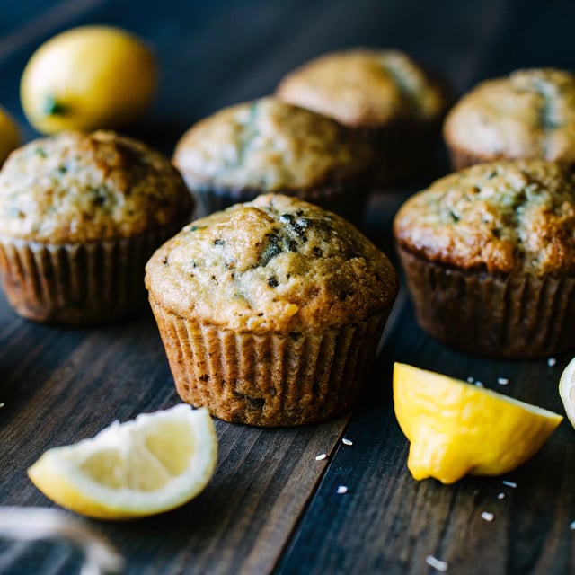 Lemon Poppyseed Zucchini Muffins