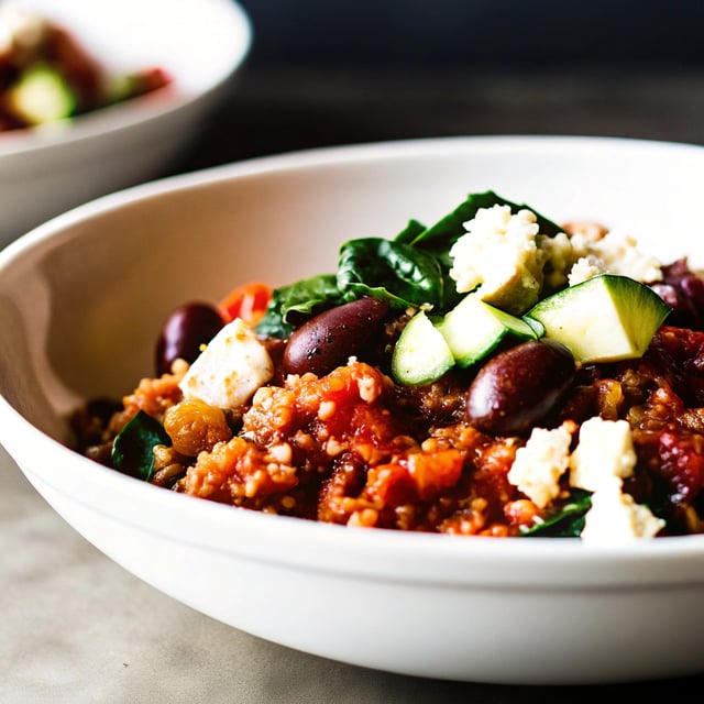 Mediterranean Quinoa Bowls with Roasted Red Pepper Sauce