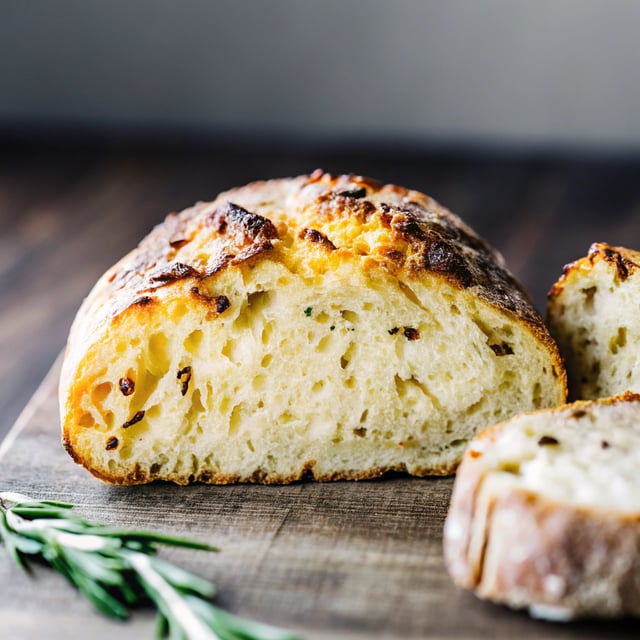 No Knead Cheese Bread