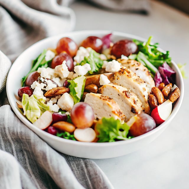 Rainbow Chicken Salad with Almond Honey Mustard Dressing