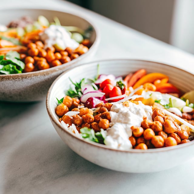 Rainbow Power Salad with Roasted Chickpeas