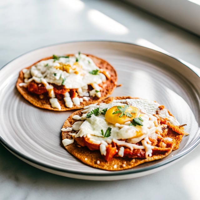 Red Chile Tostadas with Eggs