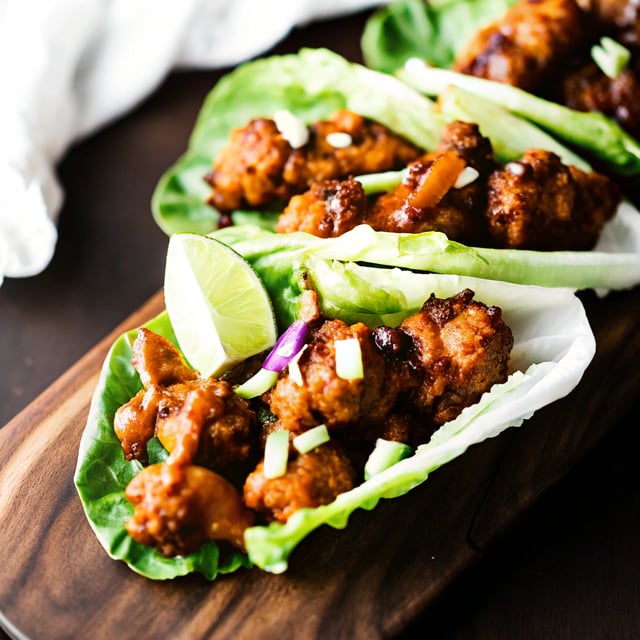 Roasted Cauliflower Lettuce Wraps with Korean BBQ-Inspired Sauce