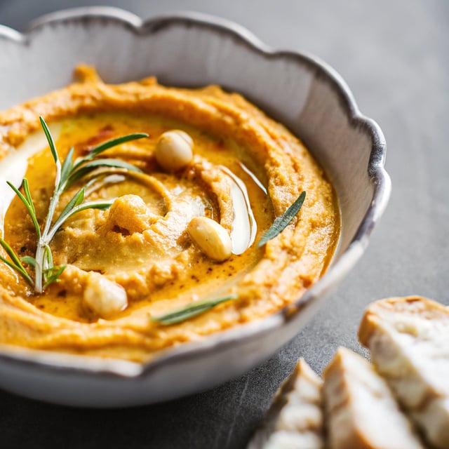 Roasted Garlic & Rosemary Pumpkin Hummus