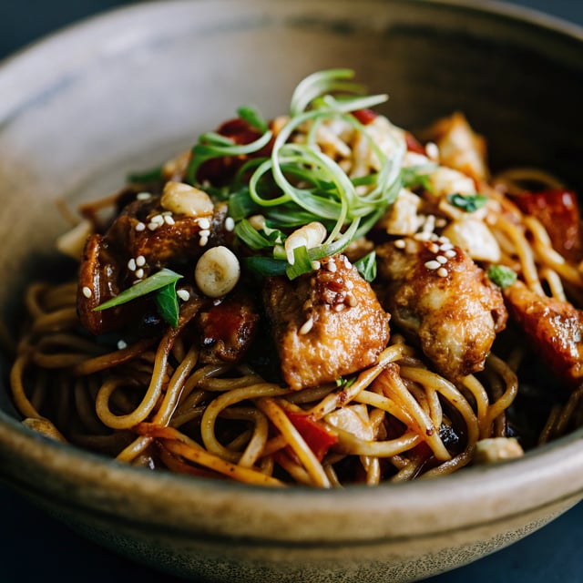 Saucy Gochujang Noodles with Chicken