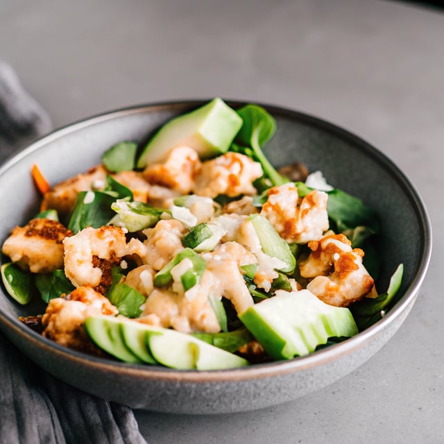 Shrimp and Avocado Salad with Miso Dressing