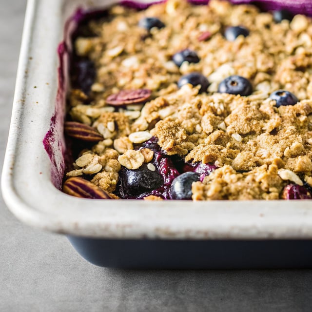 Simple Oat & Pecan Blueberry Crisp