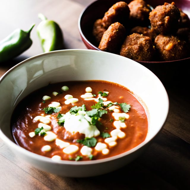 Sopa Tarasca (Pinto Bean Soup) with Jalapeño Corn Fritters