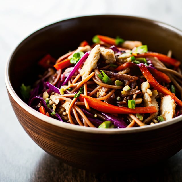 Spicy Peanut Soba Noodle Salad