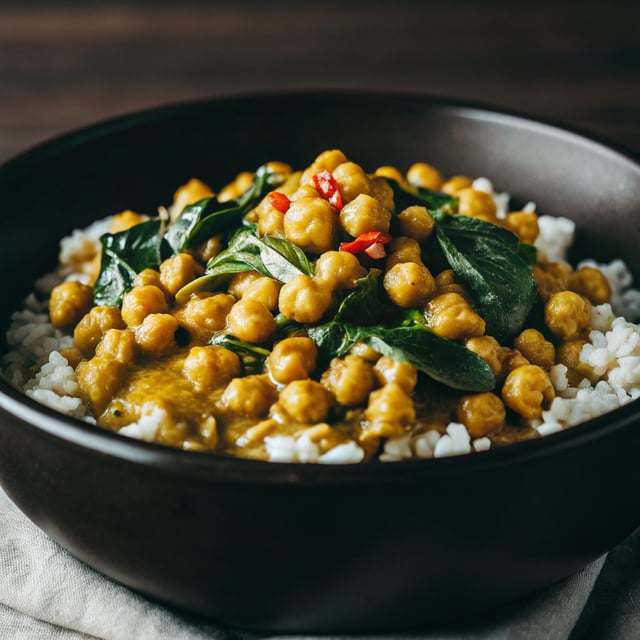 Steph’s Chickpea Curry with Spinach and Rice