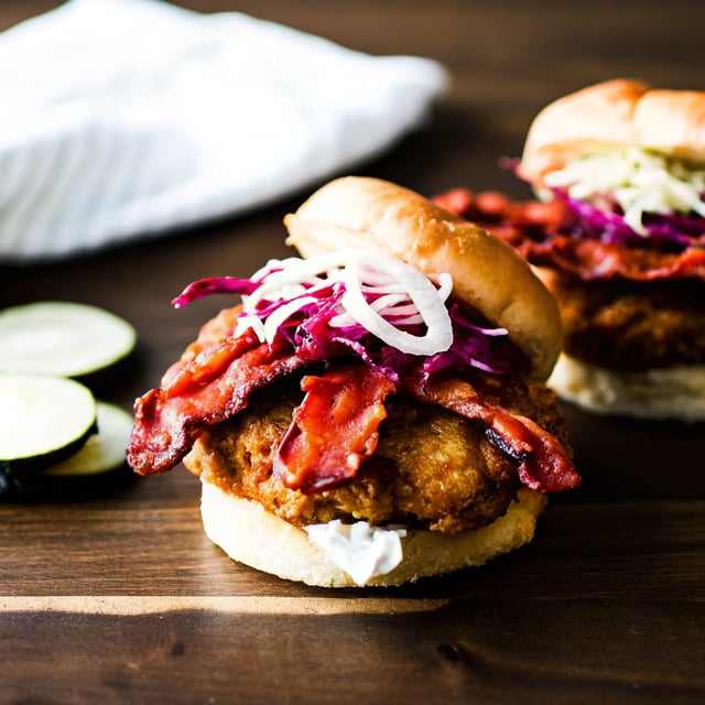 Summertime Fried Chicken Sandwiches with Tangy Slaw