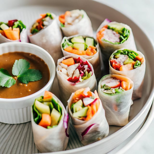 Thai Summer Rolls with Peanut Sauce
