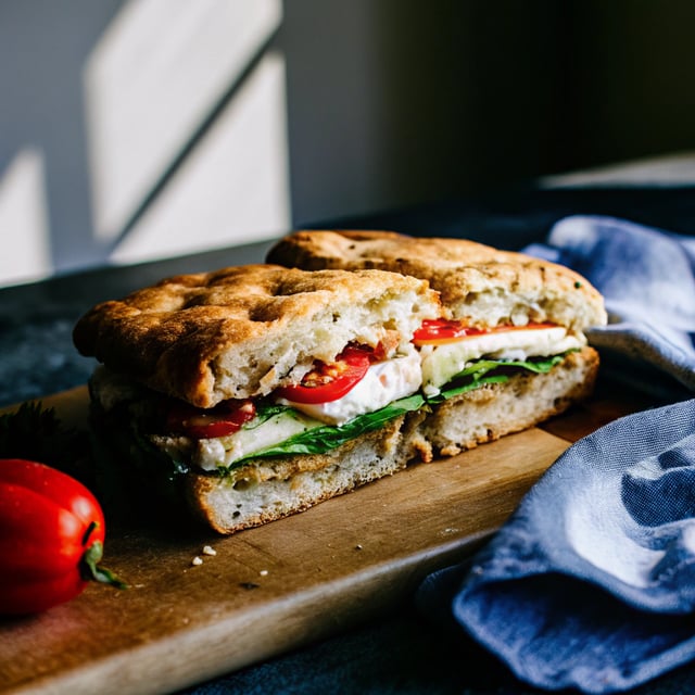 Trader Joe’s Sun-Dried Tomato Focaccia Turkey Sandwich