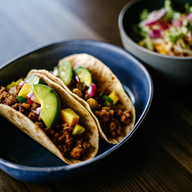 Walnut Chorizo Tacos with Pineapple Salsa