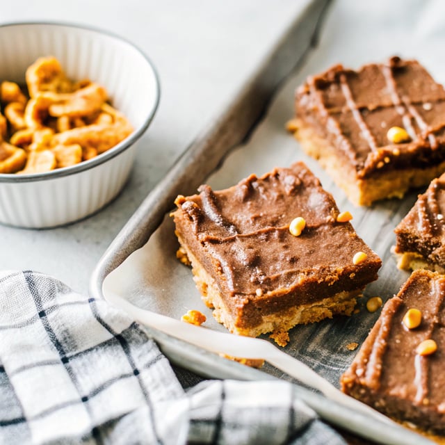5 Ingredient Chocolate Peanut Butter Bars (NO BAKE!)
