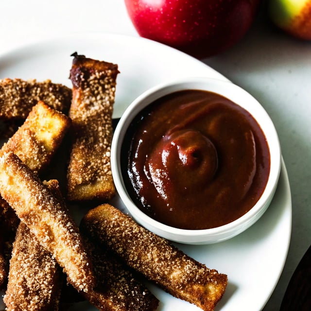 Baked Apple Pie Fries with Salted Caramel Dipping Sauce