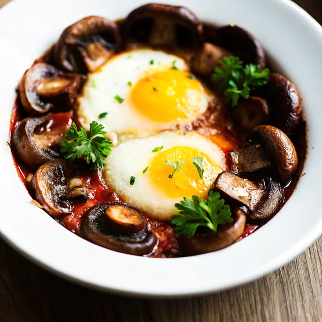 Baked Eggs with Mushrooms (Shirred Eggs)