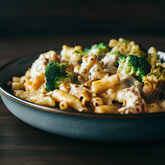 Baked Macaroni Cheese with Chicken & BROCCOLI