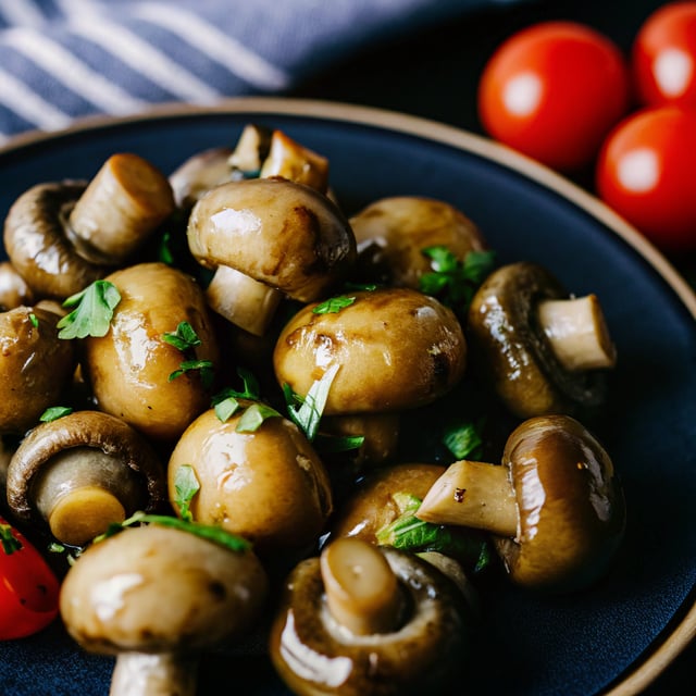 Balsamic marinated mushrooms