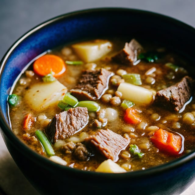 Beef & Lentil Soup with vegetables