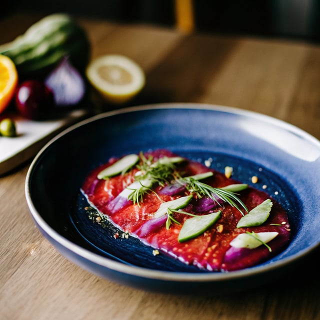 Beetroot Cured Salmon (Gin or Vodka, Gravlax)