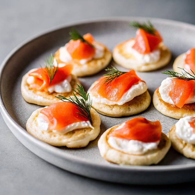 Blini with smoked salmon