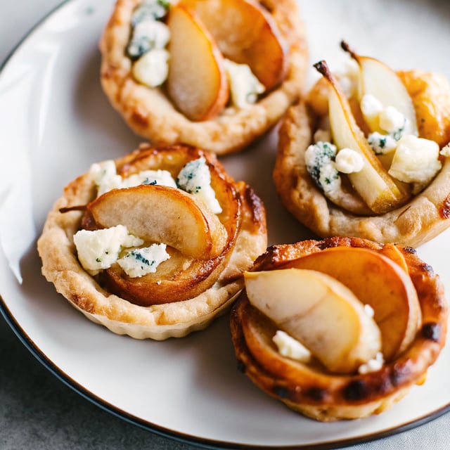 Caramelized Pears and Blue Cheese Tarts