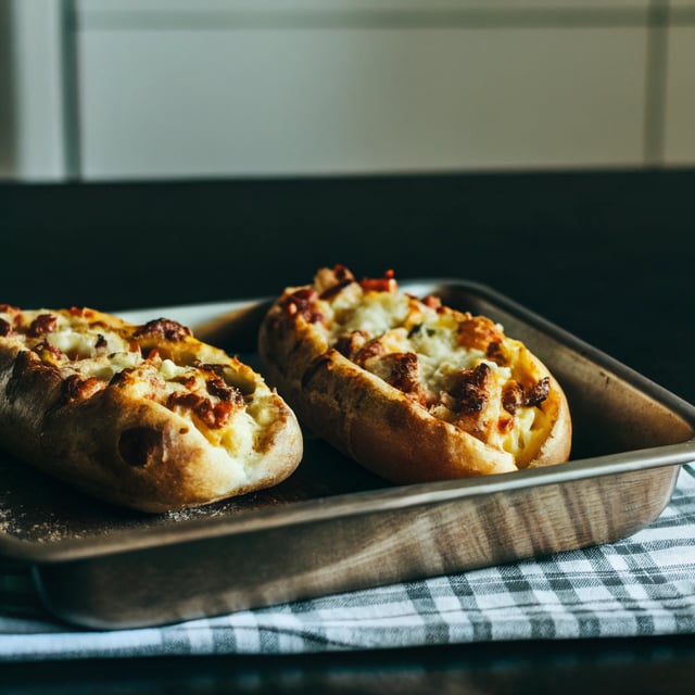 Cheese and Bacon Bread Boats