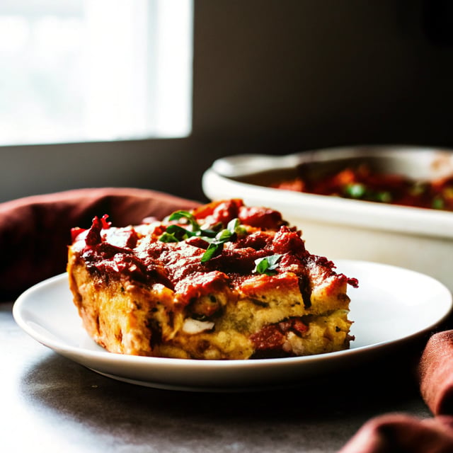 Cheese & Bacon Breakfast Strata Cake (Breakfast Casserole!)