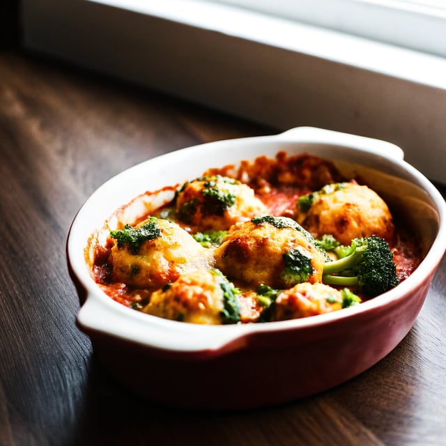 Cheesy Chicken Mince Fritters with Broccoli