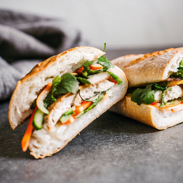 Chicken banh mi (Vietnamese sandwich)