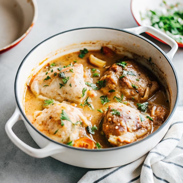 Chicken Fricassée (French creamy chicken stew)